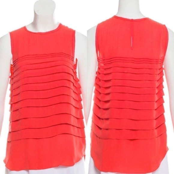 L’AGENCE Coral Silk Tiered Tank Top - Picture 1 of 8